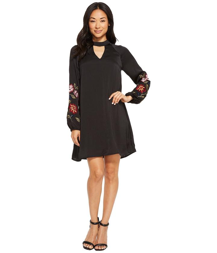 American Rose - Layla Keyhole Dress With Embroidered Sleeve