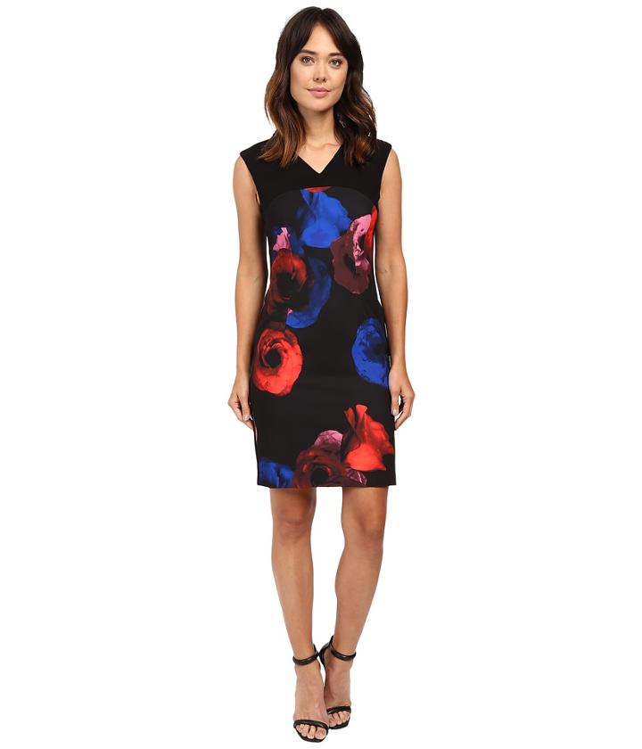 Ellen Tracy - V-neck Cap Sleeve Sheath