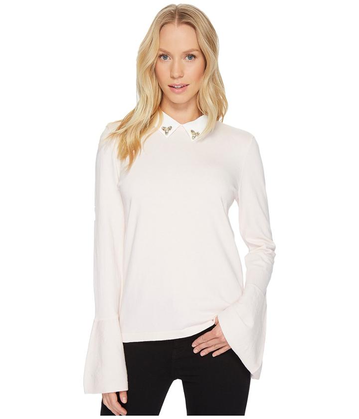Cece - Flare Sleeve Embellished Collar Pullover