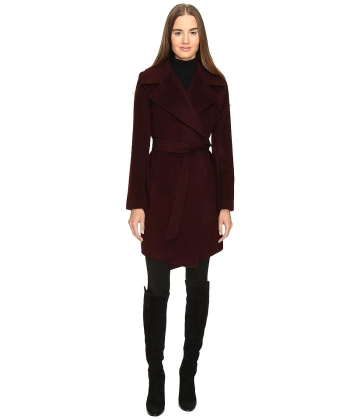 Diane Von Furstenberg - Nicole Drape Wool Wrap Multi Stitch Collar Coat