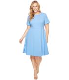 Donna Morgan - Plus Size Fit And Flare Crepe Dress With Seaming Detail