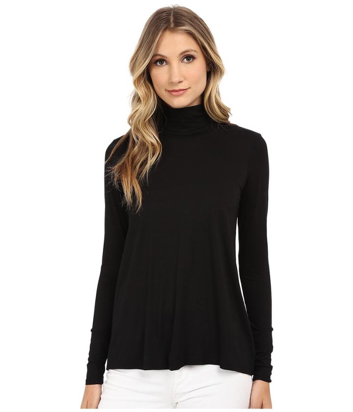 Three Dots - L/s Relaxed High Low Turtleneck