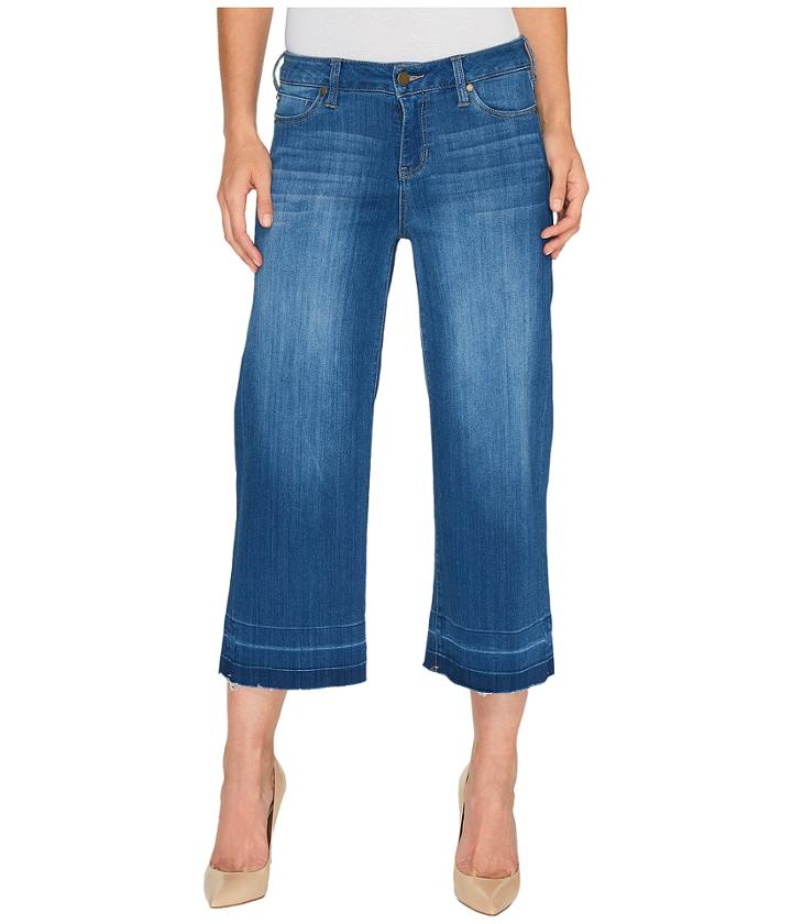Liverpool - Layla Wide Leg Crop With Released Hem On Silky Soft Denim In Lanier Mid Blue