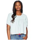 Lucky Brand - Shirred Button Front Shirt