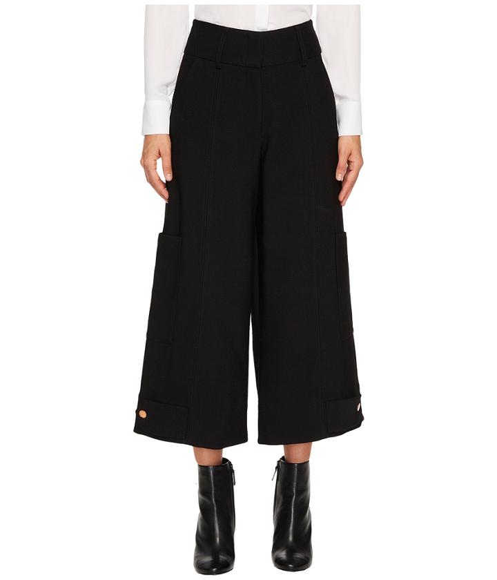 See By Chloe - Crop Wide Leg Pants With Snaps