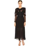 Just Cavalli - 3/4 Sleeve Sheer Embellished Gown