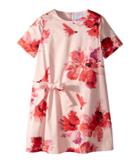 Lanvin Kids - Short Sleeve Floral Print A-line Dress With Bow On Front