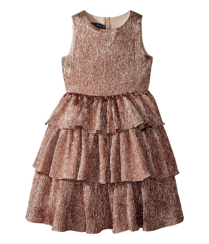 Oscar De La Renta Childrenswear - Crinckle Lame Tiered Dress