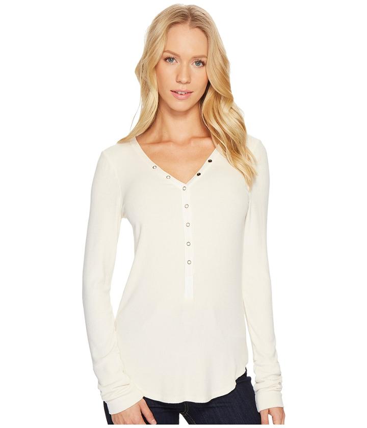 Three Dots - Viscose Rib Henley
