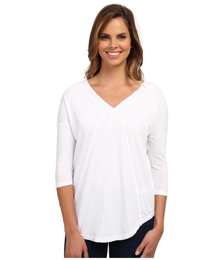 Mod-o-doc - Raw Edge Seamed V-neck Tee