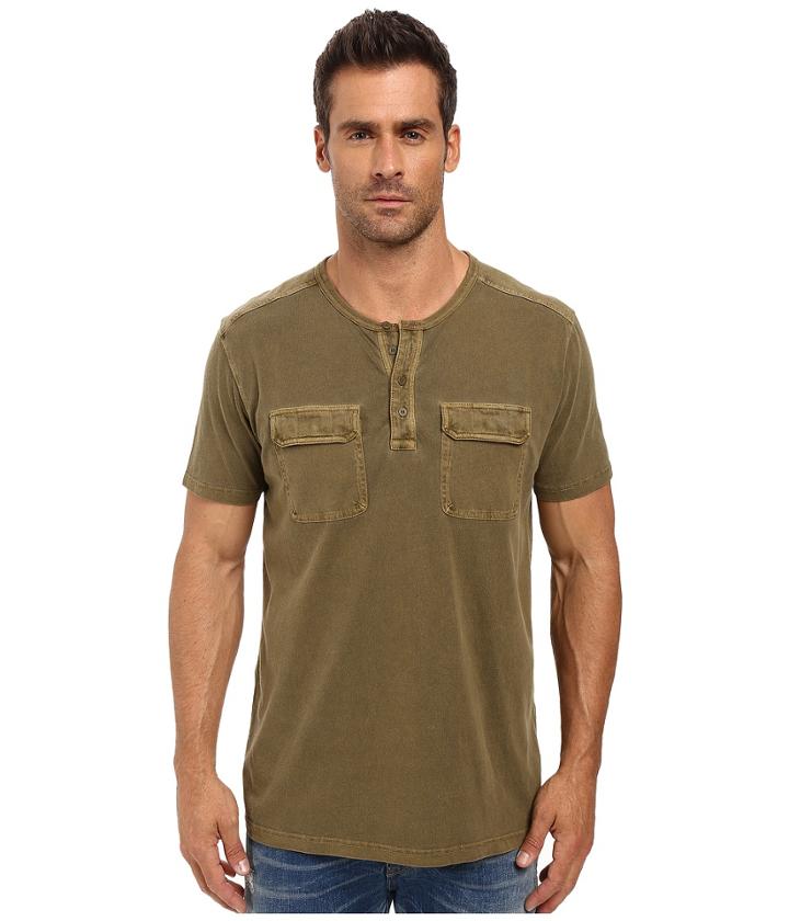 Lucky Brand - Short Sleeve Two-pocket Henley