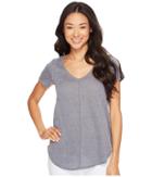 Mod-o-doc - Linen Blend Sweater Short Sleeve V-neck Tee