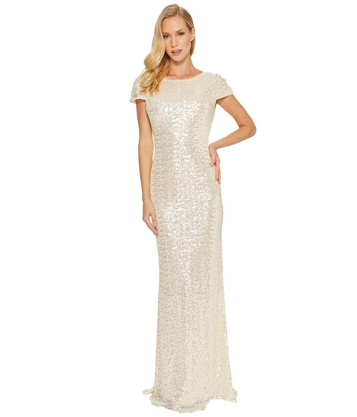 Badgley Mischka - Cap Sleeve Cowl Back