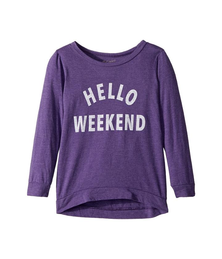 The Original Retro Brand Kids - Hello Weekend 3/4 Tri-blend Pullover
