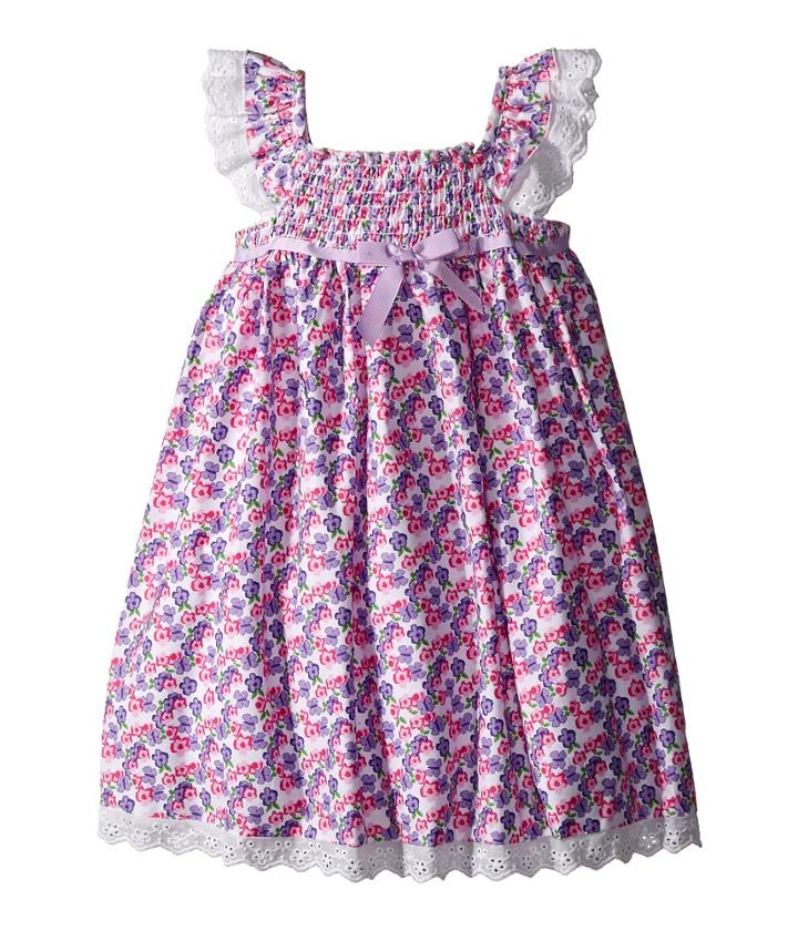Us Angels - Cotton Poplin Eyelet Empire Smock Bodice Dress