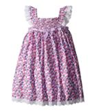 Us Angels - Cotton Poplin Eyelet Empire Smock Bodice Dress