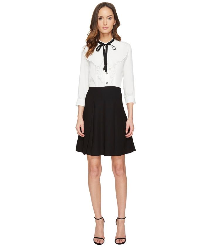 The Kooples - Crepe Silk Crepe De Chine Twofer Long Sleeve Dress