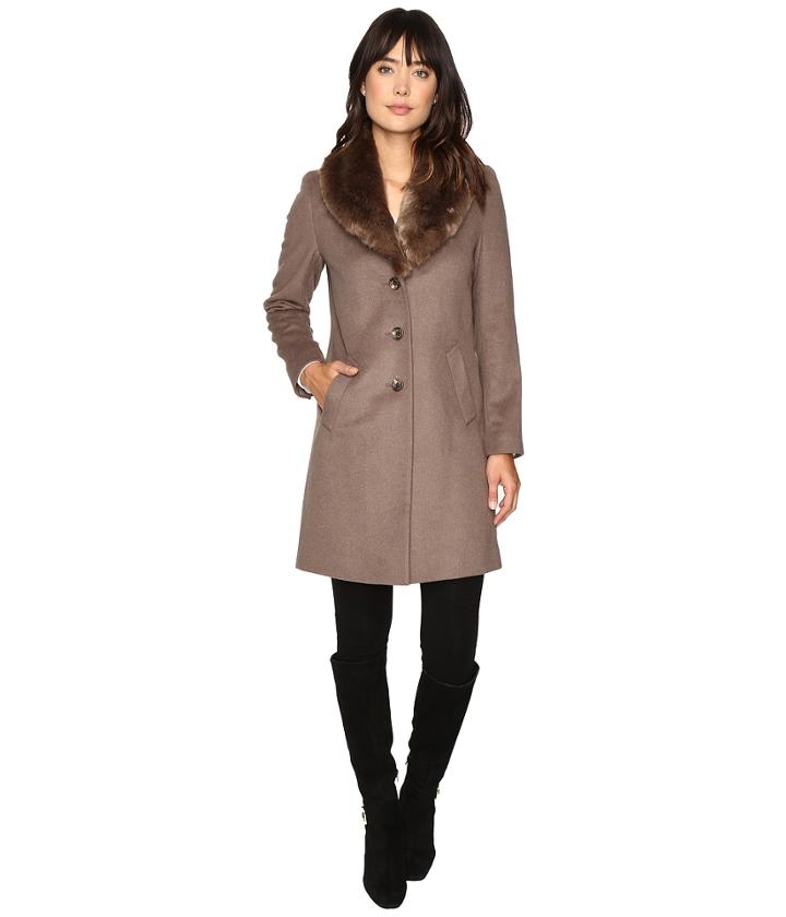 Lauren Ralph Lauren - Shawl Collar Faux Fur Reefer