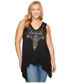 Roper - Plus Size 1009 Sweater Jersey Tank Top With Embroidery