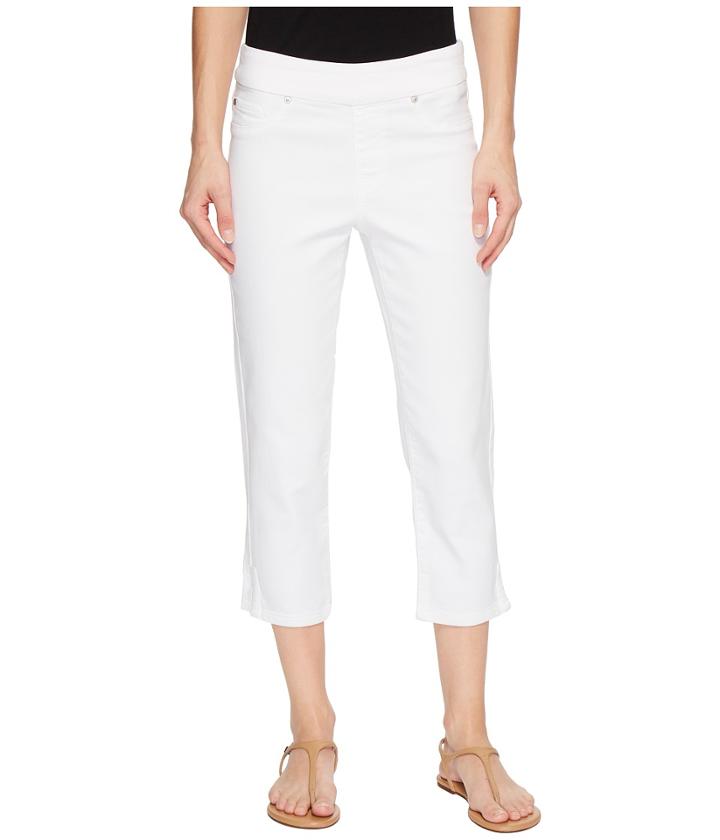 Tribal - 22 Knit Denim Pull-on Capris With Side Leg Detail In White