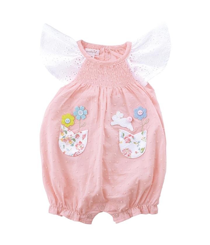 Mud Pie - Easter Bunny Smocked Bubble