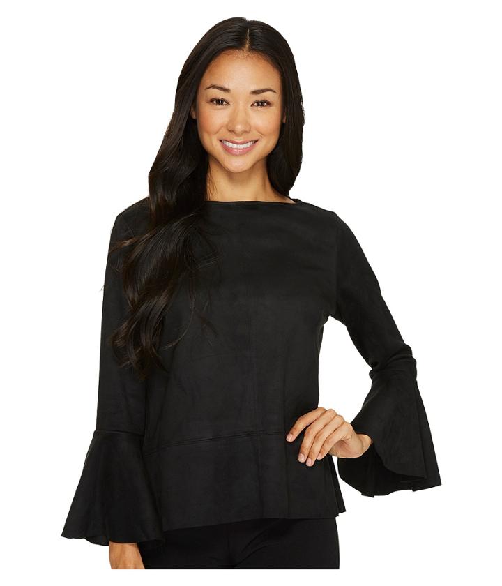 Karen Kane - Flare Sleeve Faux Suede Top