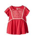 Lucky Brand Kids - Peplum Embroidered Top W/ Flowy Short Sleeves