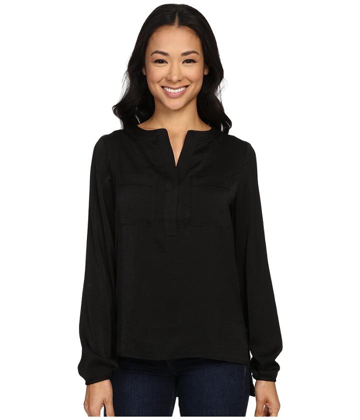 Bobeau - Ora Two-pocket Woven Blouse