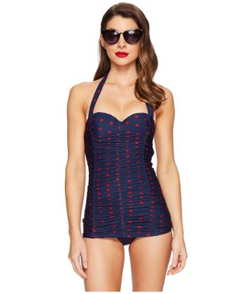 Unique Vintage - Mansfield Ruched One-piece Swimsuit