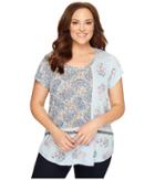 Lucky Brand - Plus Size Paisley Mixed Tee