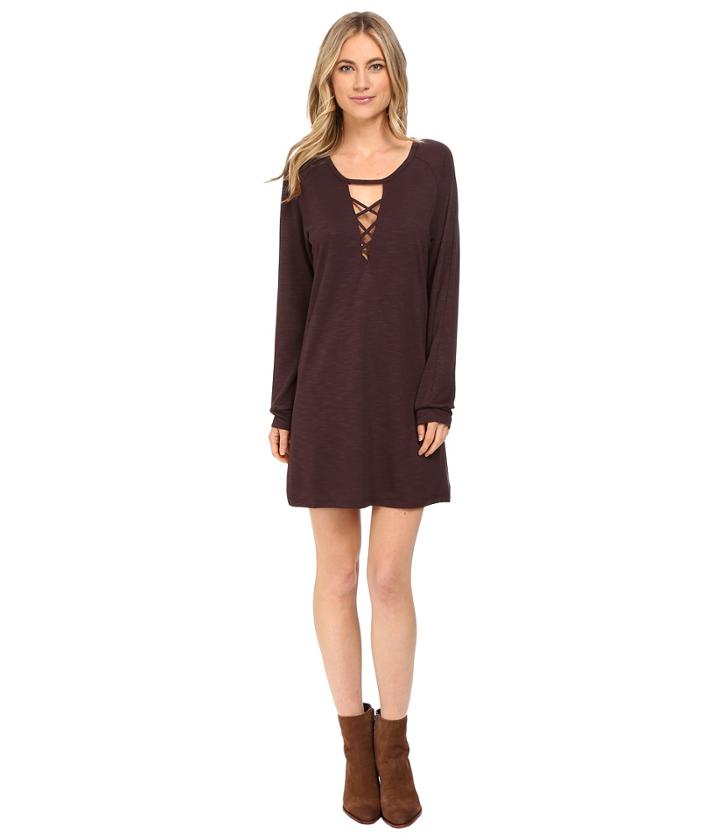 Lanston - Lace-up Sweatshirt Dress
