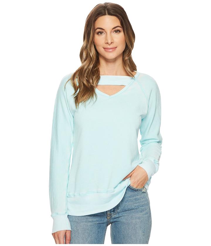 Allen Allen - Deep V With Ribbed Neckband Sweatshirt