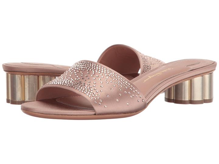 Salvatore Ferragamo - Satin Low-heel Pump With Crystals