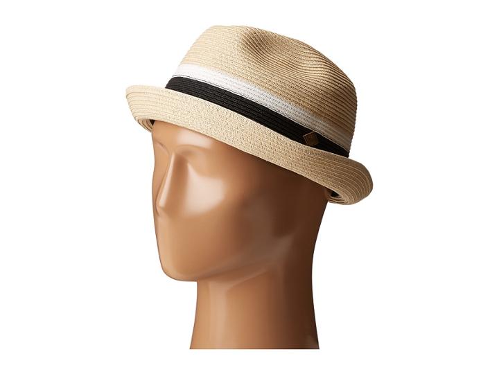 San Diego Hat Company - Sdh3020 Pinched Crown Braid Pork Pie Hat With Multi Pop Color Insert