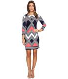 Vince Camuto - Moss Crepe T-body Dress With Long Sleeves