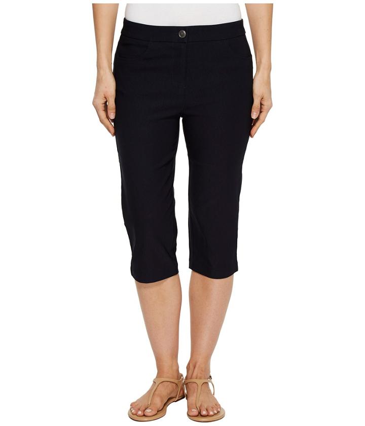 Tribal - Stretch Bengaline 17 Zip Front Capris With Back Leg Detail