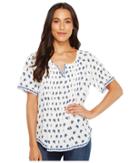 Two By Vince Camuto - Paisley Stamp Pintuck Peasant Blouse