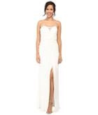 Badgley Mischka - Strapless Asymetrical Draped Gown