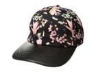 Collection Xiix - Silk Floral Baseball Hat With Pu Brim