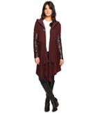 Blank Nyc - Sweater With Vegan Leather Sleeves And Hood In Permanent Mark