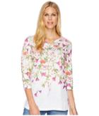 Fdj French Dressing Jeans - Cascading Flowers Notched Top
