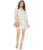 Jack By Bb Dakota - Seymour Soft Plaid Tape Trim Long Sleeve Dress