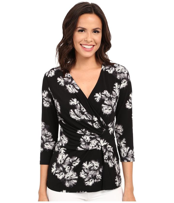 Ellen Tracy - 3/4 Sleeve Twist Top