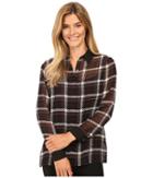 Vince Camuto - Long Sleeve Harbor Plaid Button Front Blouse