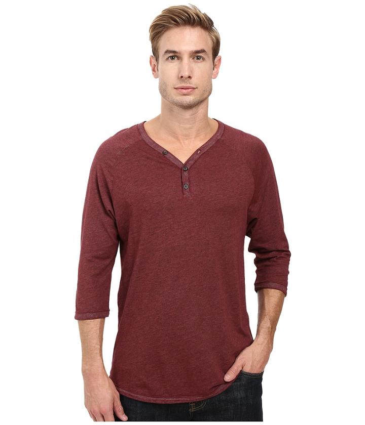 Alternative - Smoked Wash Organic Raw Edge 3/4 Henley