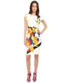 Prabal Gurung - Multi Floral Lace Print Short Sleeve Dress
