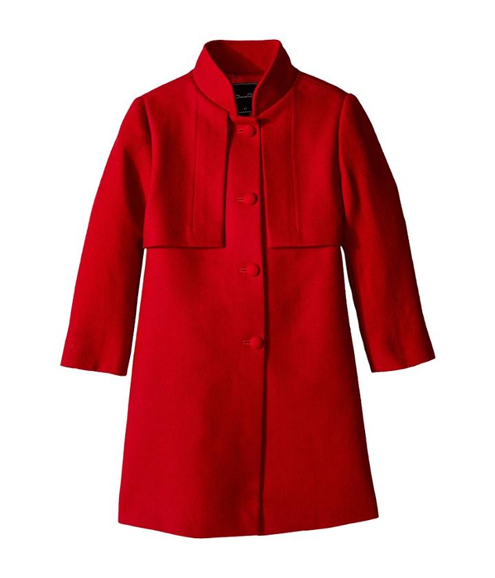 Oscar De La Renta Childrenswear - Wool Flap Collar Coat