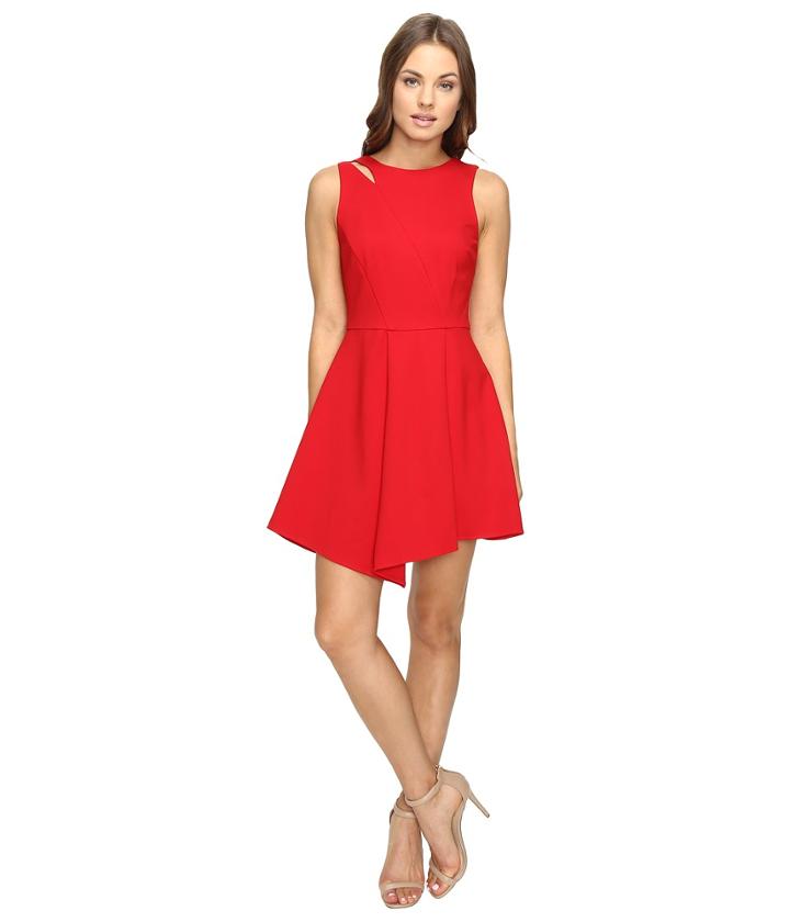 Adelyn Rae - Fit And Flare Dress With Asymmetrical Hem