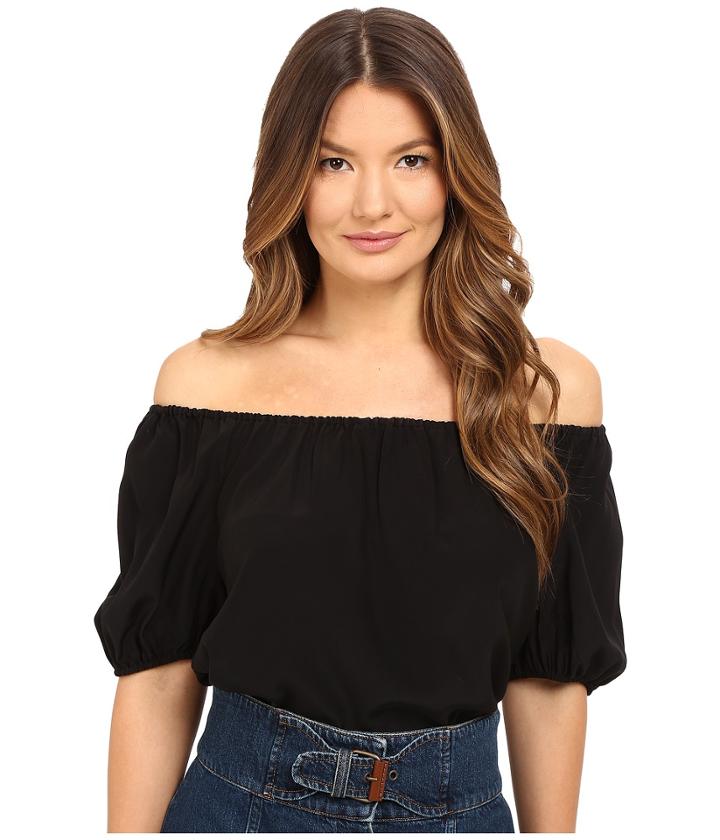 Red Valentino - Silk Crepe De Chine Off The Shoulder Blouse