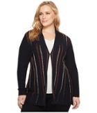 Nic+zoe - Plus Size Black And Blue Cardy